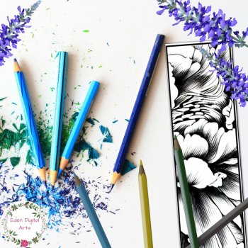 Garden Flowers Coloring Bookmarks Anti Stress Calm Craft Georgia O'Keeffe Style, image 3