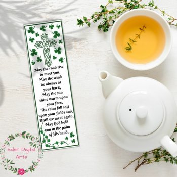 St Patrick's Day Old Irish Blessing Keepsake Bookmarks Celtic Cross Prayer Cards, image 2