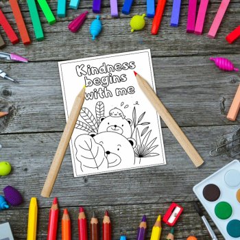 Acts of Kindness Coloring Mini Cards DIY Craft Cute Animals Kind Positive Quotes, image 4
