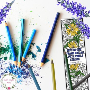 William Morris Artist Quotes Coloring Bookmarks Art History Keepsake Sub Craft, image 2
