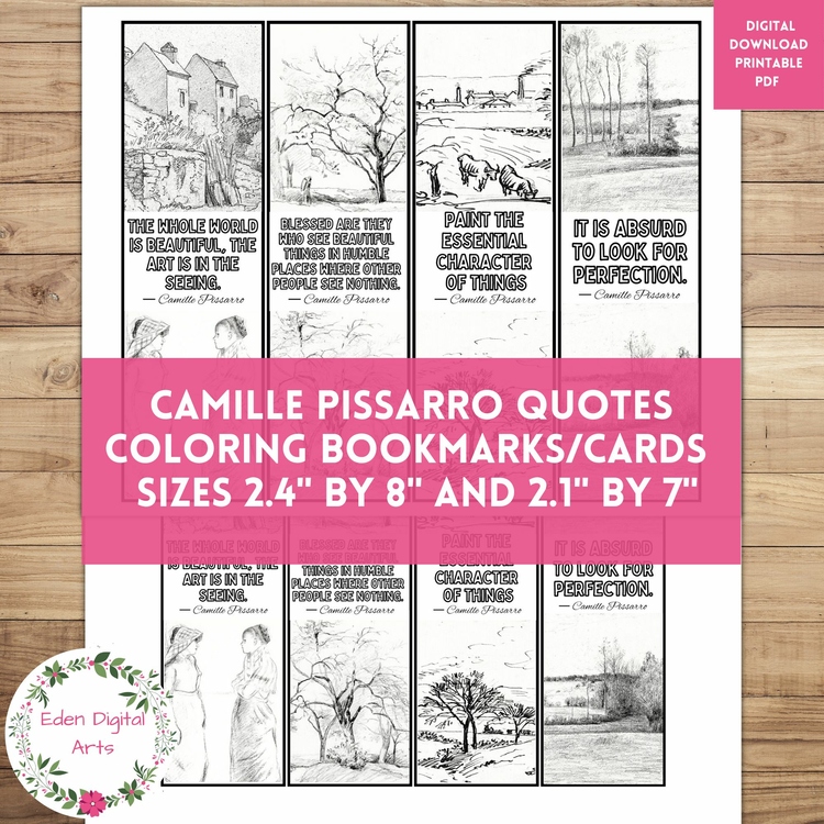 Camille Pissarro Artist Quotes Coloring Bookmarks Art History Keepsake Sub Craft