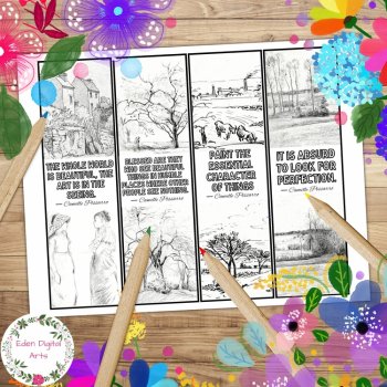 Camille Pissarro Artist Quotes Coloring Bookmarks Art History Keepsake Sub Craft, image 2