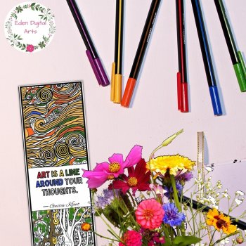 Gustav Klimt Artist Quotes Coloring Bookmarks Early Finisher Keepsake Sub Craft, image 3