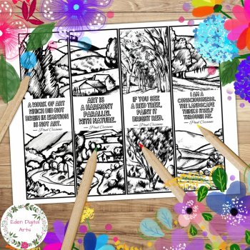 Paul Cezanne Artist Quotes Coloring Bookmarks Art History Keepsake Sub Craft, image 2