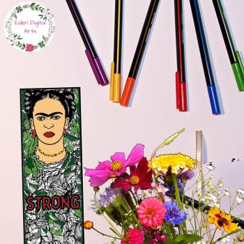 Frida Kahlo Artist Quotes Coloring Bookmarks Early Finisher Keepsake Sub Craft, image 3