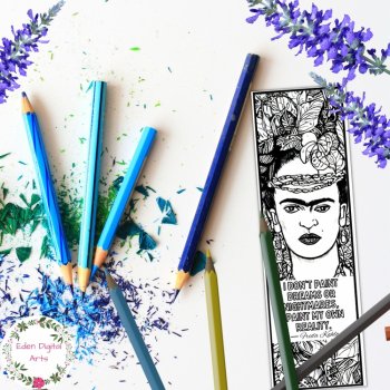 Frida Kahlo Artist Quotes Coloring Bookmarks Early Finisher Keepsake Sub Craft, image 4