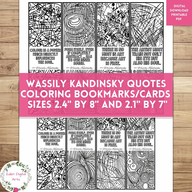 Wassily Kandinsky Quotes Coloring Bookmarks Early Finisher Keepsake Sub Craft