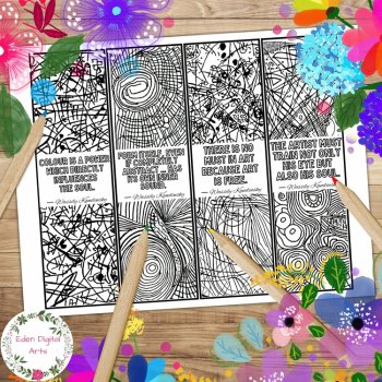 Wassily Kandinsky Quotes Coloring Bookmarks Early Finisher Keepsake Sub Craft, image 3