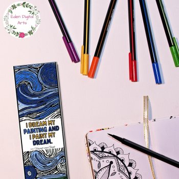 Vincent Van Gogh Quotes Coloring Bookmarks Sub Early Finisher Keepsake Craft, image 3