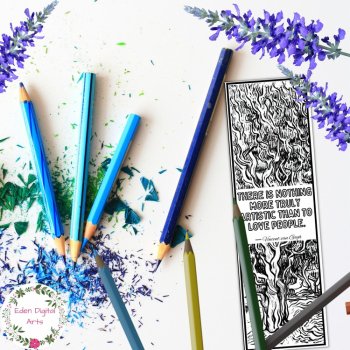 Vincent Van Gogh Quotes Coloring Bookmarks Sub Early Finisher Keepsake Craft, image 4