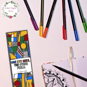 Paul Klee Quotes Coloring Bookmarks Artist Study Abstract Art History Keepsake, image 2