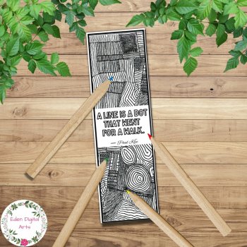 Paul Klee Quotes Coloring Bookmarks Artist Study Abstract Art History Keepsake, image 4