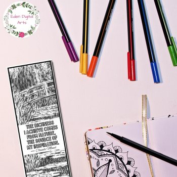 Claude Monet Quotes Coloring Bookmarks Sub Early Finisher Artist Keepsake Craft, image 4
