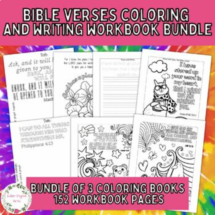 Bible Verses Bundle Christian Scripture Doodle Coloring Writing Fun Devotionals