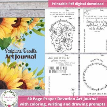 Bible Verses Bundle Christian Scripture Doodle Coloring Writing Fun Devotionals, image 2