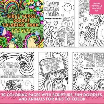 Bible Verses Bundle Christian Scripture Doodle Coloring Writing Fun Devotionals, image 3