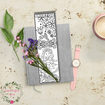 Princess Doodles Inspirational Coloring Bookmarks, Self Esteem Mindful Craft, image 3