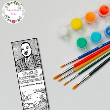 MLK Jr Black History Influential People Quotes Coloring Bookmarks DIY Gift Craft, image 3