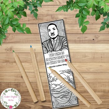 MLK Jr Black History Influential People Quotes Coloring Bookmarks DIY Gift Craft, image 4