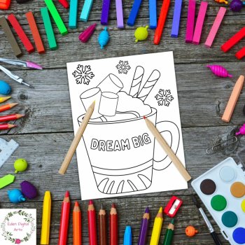 Decorate Your Cozy Hot Cocoa Mugs Coloring Pages Winter Posters Calm Craft, image 3