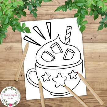 Decorate Your Cozy Hot Cocoa Mugs Coloring Pages Winter Posters Calm Craft, image 4