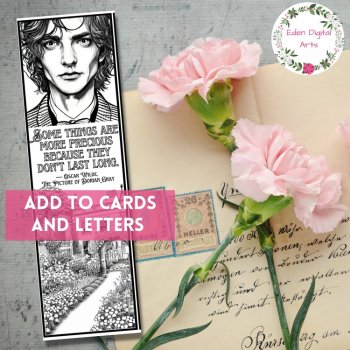 Picture of Dorian Gray Oscar Wilde Quotes Coloring Bookmarks Teen Literary Craft, image 3