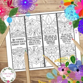 Oscar Wilde Quotes Mandala Coloring Bookmarks Relaxing Early Finisher Calm Craft, image 2