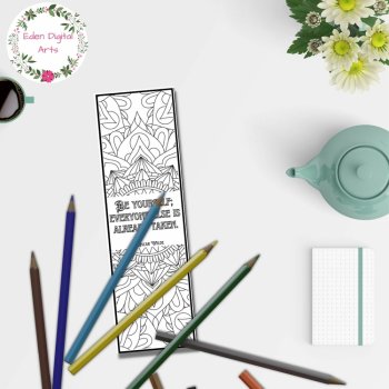 Oscar Wilde Quotes Mandala Coloring Bookmarks Relaxing Early Finisher Calm Craft, image 3