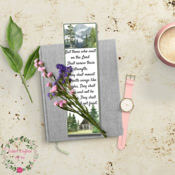 Watercolor Nature Bible Verse Bookmarks for Men Boys Scripture Blessing Cards, image 2