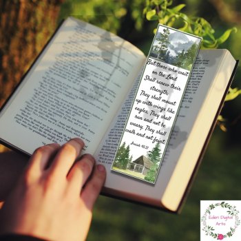 Watercolor Nature Bible Verse Bookmarks for Men Boys Scripture Blessing Cards, image 4