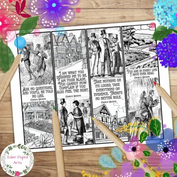 Great Expectations Quotes C Dickens Coloring Bookmarks Relaxing Teen Calm Craft, image 2