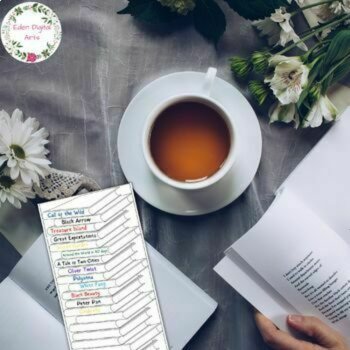 Book Stack Tracker Coloring Bookmarks Reading Plan Log Book Club List Gift, image 2