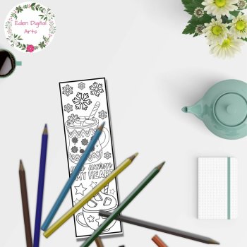 Christmas Winter Cute Funny Puns Coloring Bookmarks Kindness Craft Student Gifts, image 3