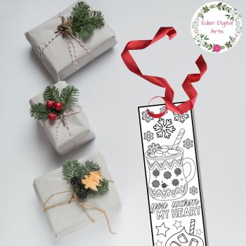 Christmas Winter Cute Funny Puns Coloring Bookmarks Kindness Craft Student Gifts, image 4