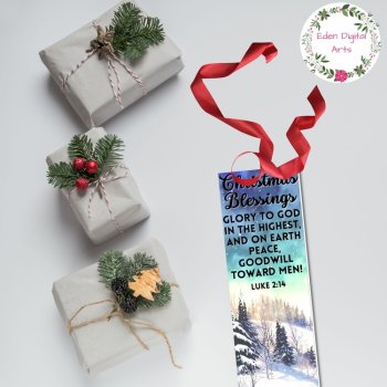 Christmas Bible Verse Bookmarks Scripture Blessing Cards Goodie Bag Tags Gift, image 3