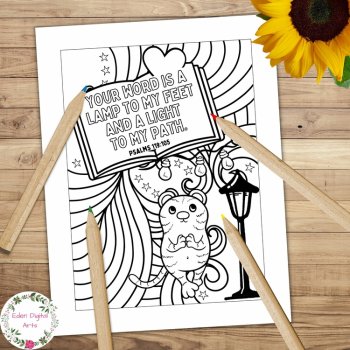 30 Bible Verse Doodle Coloring Pages Posters Fun Relaxing Swirls & Cute Animals, image 3