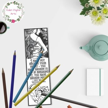 Wuthering Heights Emily Bronte Quotes Coloring Bookmarks Relaxing Teen Craft, image 4