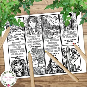 Native American Proverbs Nature Quotes Coloring Bookmarks Indigenous Craft Teens, image 2