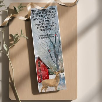 Christmas Carol Dickens Quotes Bookmarks Watercolor Winter Birds Student Cards, image 4