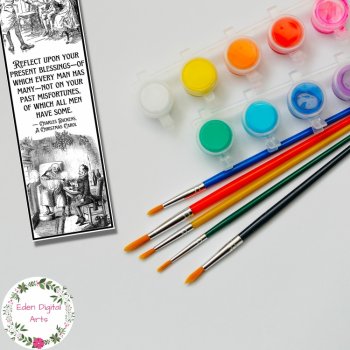 Christmas Carol Quotes Coloring Bookmarks Charles Dickens Craft Cards Gift, image 3