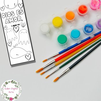 Spanish Love Bible Verses & Cute Animals Coloring Bookmarks Scripture Cards, image 4