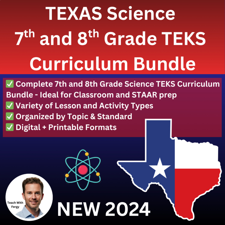 TEKS Science 7th and 8th Grade 2024 Texas TWO-Year Bundle | STAAR Science