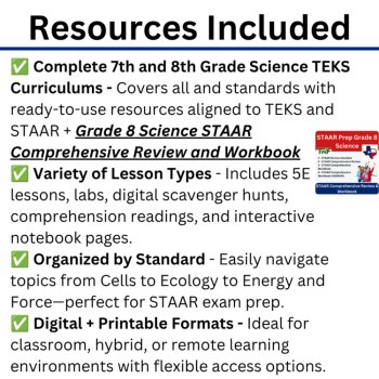 TEKS Science 7th and 8th Grade 2024 Texas TWO-Year Bundle | STAAR Science, image 3