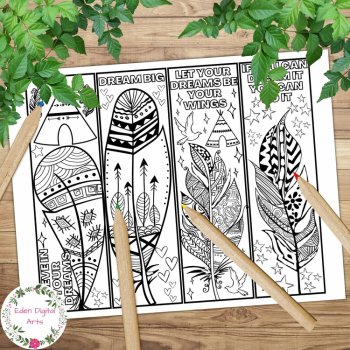 Native American Coloring Bookmarks Indigenous People Culture Cards Craft Quotes, image 2