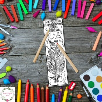 Native American Coloring Bookmarks Indigenous People Culture Cards Craft Quotes, image 3