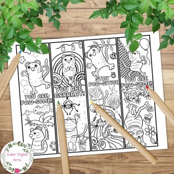 Cute Friendship Doodle Bookmarks to Color Kind Puns Acts of Kindness Craft Gift, image 2