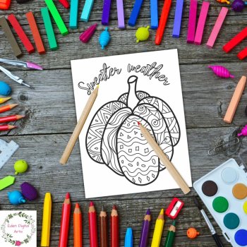 Fall Doodle Pumpkins Quotes Coloring Pages Decor Posters Calm Fast Finishers, image 2