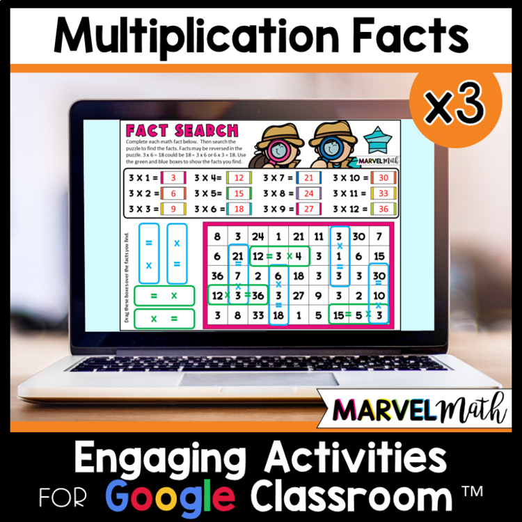 x 3 Multiplication Facts Practice - Digital Activities - Multiplication Fluency