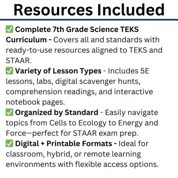 TEKS Science 7th Grade NEW 2024 Curriculum Bundle Full Year | Texas, STAAR, image 3