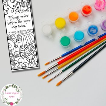 C S Lewis Narnia Quotes Coloring Bookmarks, Book Club Relaxing Zen Doodle Craft, image 4
